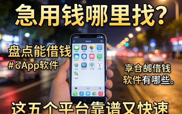 深夜急用钱哪里找？盘点能借钱的手机app软件有哪些，这五个平台靠谱又快速