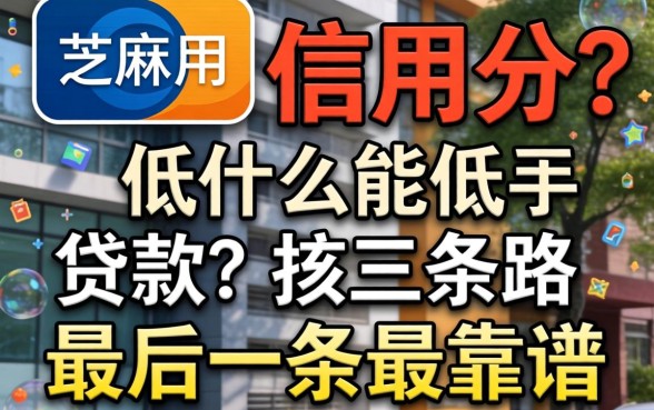 芝麻信用分低用什么能贷款？三条路子，最后一条最靠谱