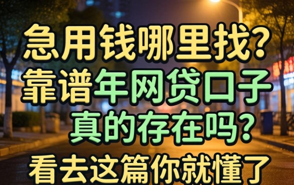 深夜急用钱哪里找？靠谱的2026年网贷口子真的存在吗？看完这篇你就懂了