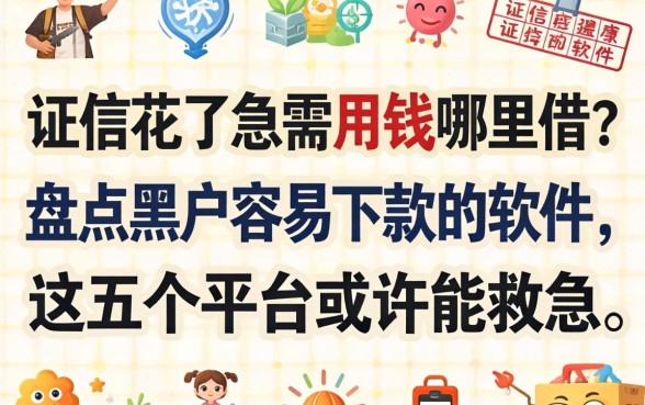 征信花了急需用钱哪里借?盘点黑户容易下款的软件,这五个平台或许能救急