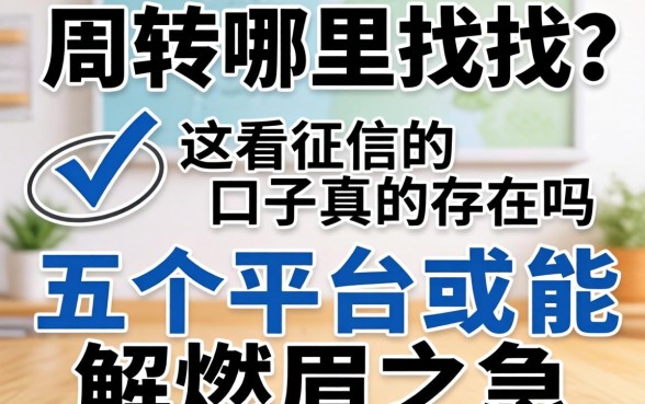 急需周转哪里找？不看征信的口子真的存在吗？这五个平台或许能解燃眉之急