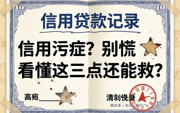 个人信用贷款记录有污点?别慌,看懂这三点还能救
