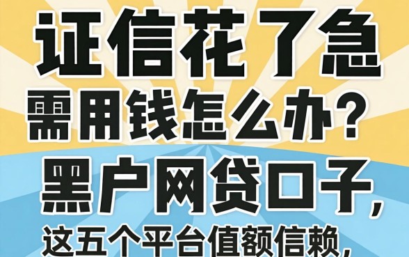 征信花了急需用钱怎么办？揭秘大额度黑户网贷口子，这五个平台值得信赖