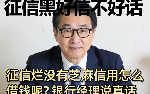征信黑征信不好征信烂没有芝麻信用怎么借钱呢？银行经理说真话
