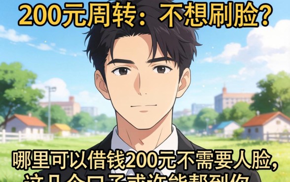 急需200元周转却不想刷脸？哪里可以借钱200元不需要人脸，这几个口子或许能帮到你