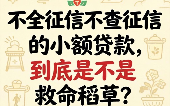 不上征信不查征信的小额贷款，到底是不是救命稻草？