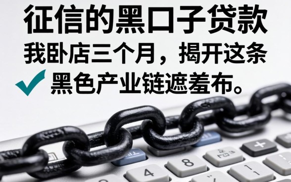 不看征信的黑口子贷款：我卧底三个月，揭开这条黑色产业链的遮羞布