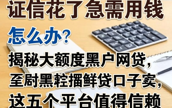 征信花了急需用钱怎么办？揭秘大额度黑户网贷口子，这五个平台值得信赖