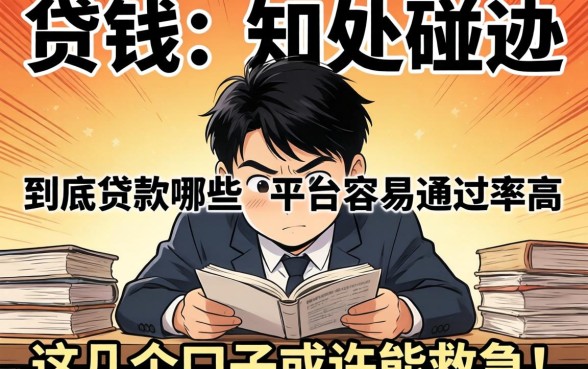 急需用钱却四处碰壁？到底贷款哪些平台容易通过率高些？这几个口子或许能救急！