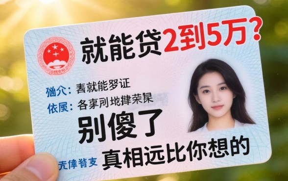光凭身份证就能贷2到5万?别傻了,真相远比你想的复杂