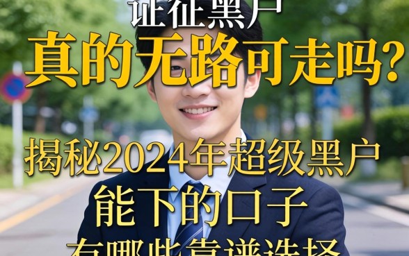 征信黑户真的无路可走吗？揭秘2024年超级黑户能下的口子有哪些靠谱选择？