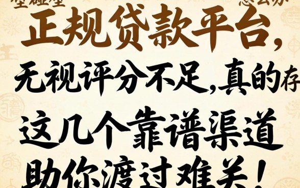 评分不足到处碰壁怎么办？正规贷款平台无视评分不足真的存在吗？这几个靠谱渠道助你渡过难关！