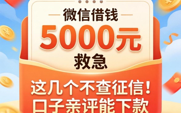 微信借钱5000元救急，这几个不查征信的口子亲测能下款