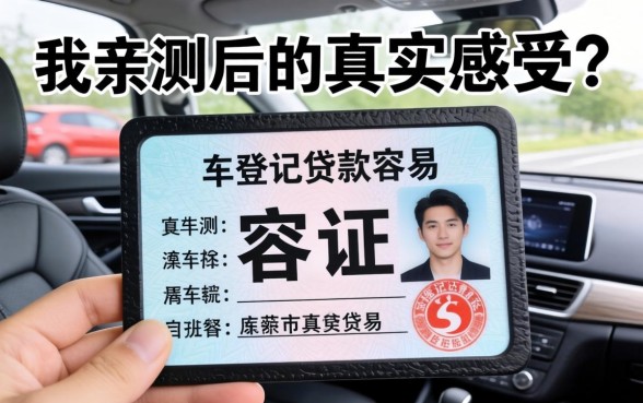 有小车登记证贷款这么容易？我亲测后的真实感受