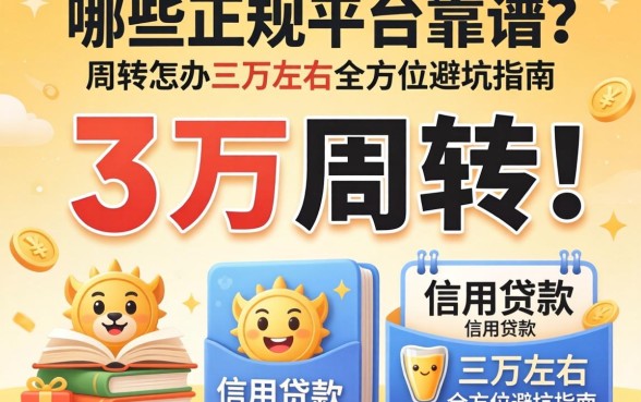 急需三万周转怎么办？哪些正规平台靠谱？信用贷款三万左右全方位避坑指南