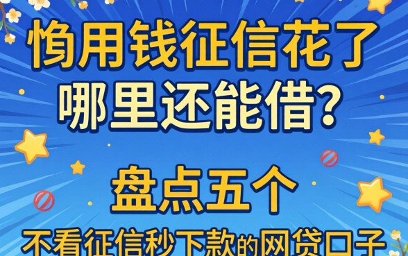 急用钱征信花了哪里还能借？盘点五个不看征信秒下款的网贷口子_1