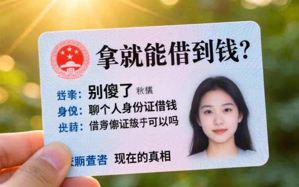 光拿身份证就能借到钱?别傻了,聊聊个人身份证借钱可以吗现在的真相