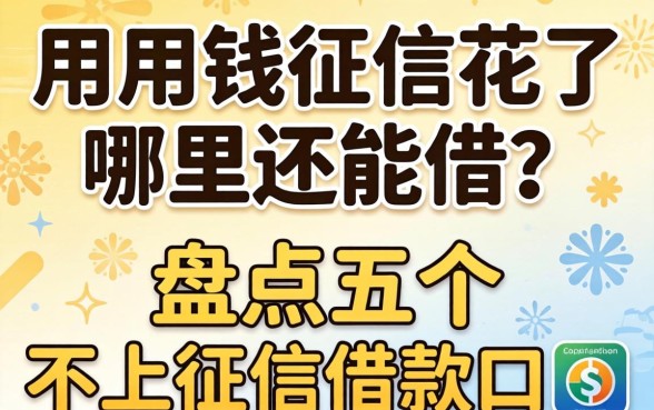 急用钱征信花了哪里还能借？盘点五个不上征信的借款口子