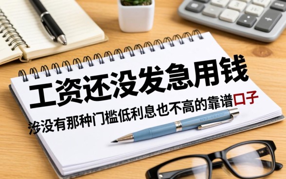工资还没发急用钱,有没有那种门槛低利息也不高的靠谱口子推荐?