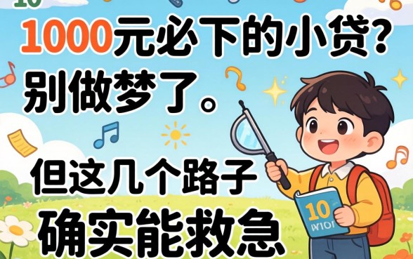 1000元必下的小贷？别做梦了，但这几个路子确实能救急