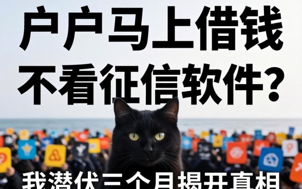 黑户马上借钱不看征信的软件？我潜伏三个月揭开真相