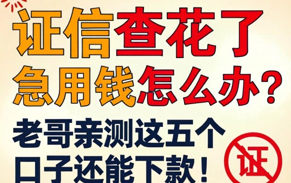 征信查花了急用钱怎么办？老哥亲测这五个口子还能下款！