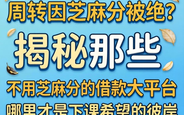 急需周转却因芝麻分被拒?揭秘那些不用芝麻分的借款大平台,哪里才是下款希望的彼岸?