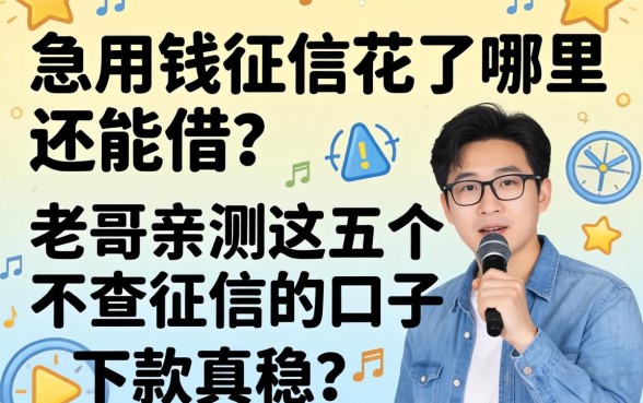 急用钱征信花了哪里还能借？老哥亲测这五个不查征信的口子，下款真稳！