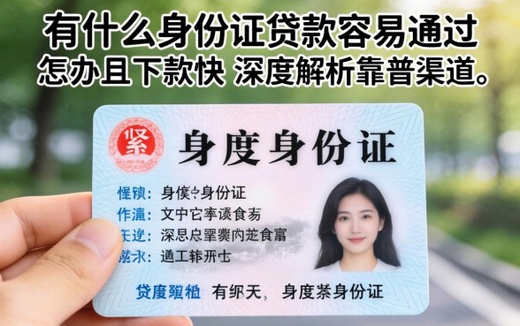 手头紧只有身份证怎么办？有什么身份证贷款容易通过且下款快？深度解析靠谱渠道
