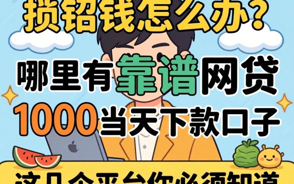 急需用钱怎么办？哪里有靠谱的网贷1000当天下款口子？这几个平台你必须知道