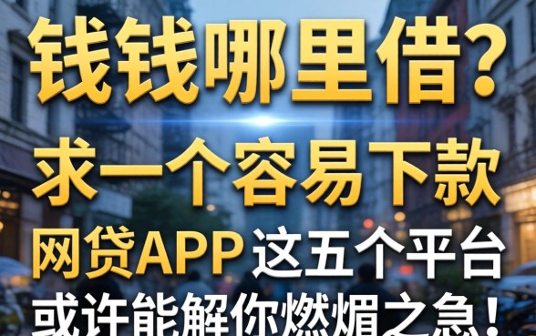 急需用钱哪里借？求一个容易下款的网贷APP，这五个平台或许能解你燃眉之急！