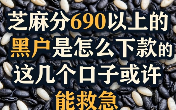 芝麻分690以上的黑户是怎么下款的，这几个口子或许能救急