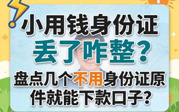 急用钱身份证丢了咋整?盘点几个不用身份证原件就能下款的口子