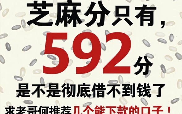 芝麻分只有592分，是不是彻底借不到钱了？求老哥们推荐几个能下款的口子！