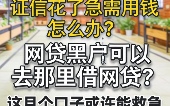征信花了急需用钱怎么办？网贷黑户可以去那里借网贷？这几个口子或许能救急