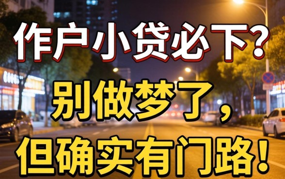 夜间黑户小贷必下？别做梦了，但确实有门路