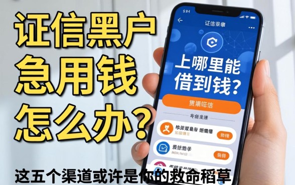 征信黑户急用钱怎么办？手机上哪里能借到钱？这五个渠道或许是你的救命稻草