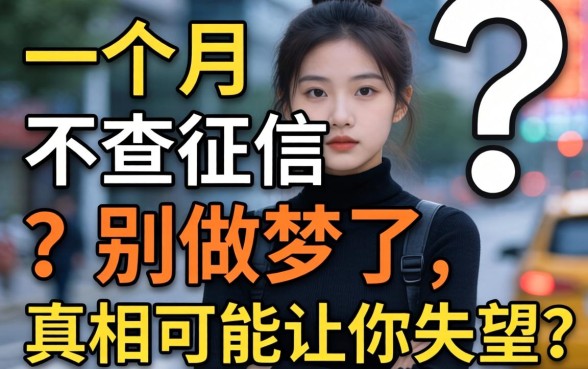 贷款一个月的不查征信的？别做梦了，真相可能让你失望