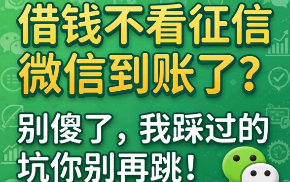 哪借钱不看征信微信到账了？别傻了，我踩过的坑你别再跳