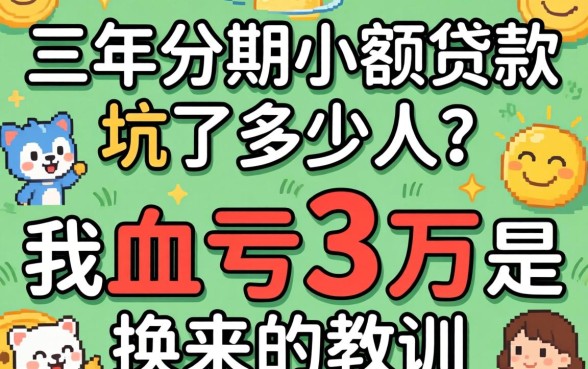三年分期小额贷款坑了多少人?我血亏3万换来的教训