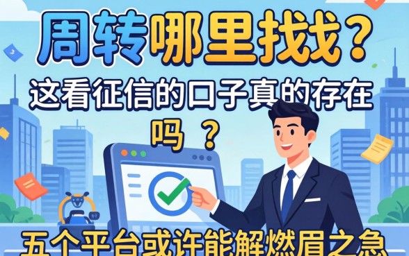 急需周转哪里找？不看征信的口子真的存在吗？这五个平台或许能解燃眉之急
