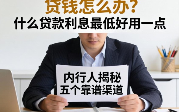 急需用钱怎么办？什么贷款利息最低好用一点？内行人揭秘五个靠谱渠道