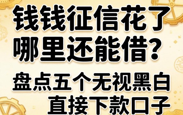 急需用钱征信花了哪里还能借？盘点五个无视黑白直接下款的口子