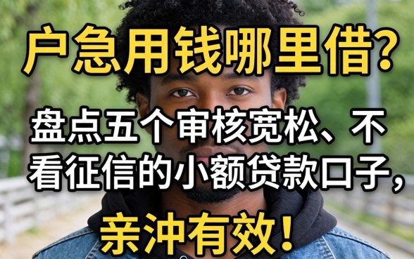 黑户急用钱哪里借？盘点五个审核宽松、不看征信的小额贷款口子，亲测有效！