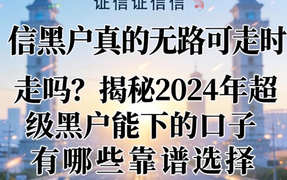 征信黑户真的无路可走吗？揭秘2024年超级黑户能下的口子有哪些靠谱选择？