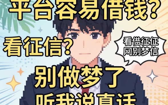 网上什么平台容易借钱,不看征信？别做梦了，听我说真话