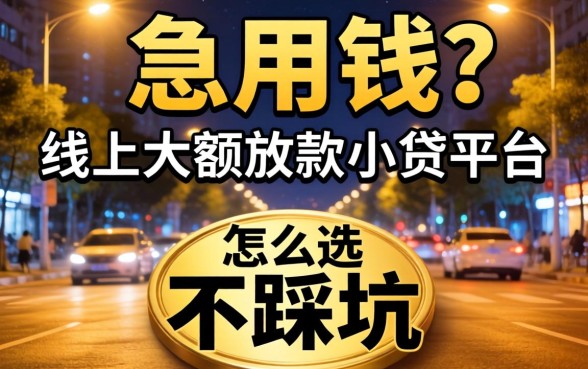 半夜急用钱？线上大额放款小贷平台怎么选才不踩坑