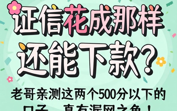 征信花成那样还能下款？老哥亲测这几个500分以下的口子，真有漏网之鱼！