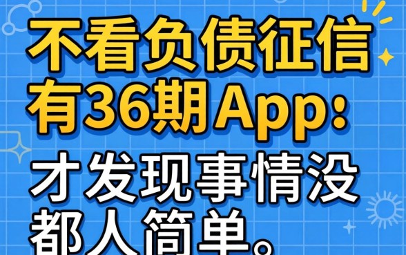 我试了那些号称不看负债征信有36期的app，才发现事情没那么简单