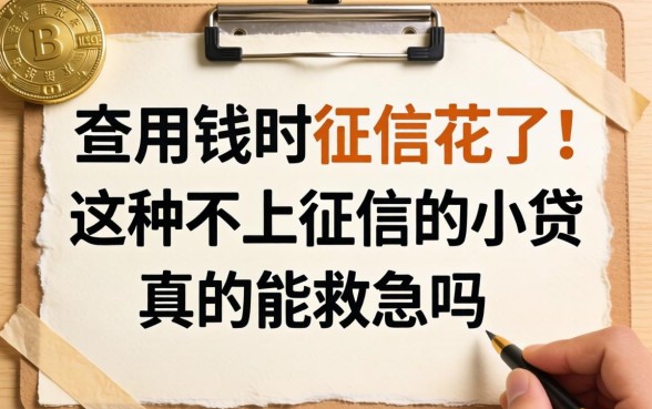 急用钱但征信花了，这种不上征信的小贷真的能救急吗？